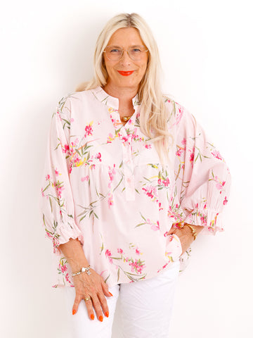 Blumen-Bluse JULE.S – Luftiger Baumwoll-Traum – Gr. 38 bis 44/46