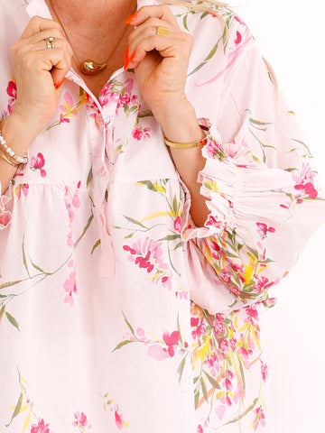 Blumen-Bluse JULE.S – Luftiger Baumwoll-Traum – Gr. 38 bis 44/46