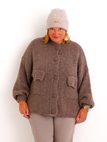 Strickjacke VANELIA – Kuscheliger Uni-Look mit besonderen Strickdetails – Gr. 38–44