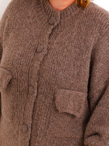 Strickjacke VANELIA – Kuscheliger Uni-Look mit besonderen Strickdetails – Gr. 38–44