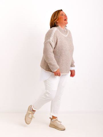 DEBBIE Oversize Pullover - beige