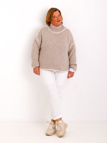 DEBBIE Oversize Pullover - beige