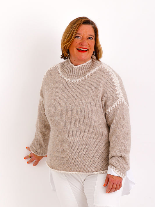 DEBBIE Oversize Pullover - beige