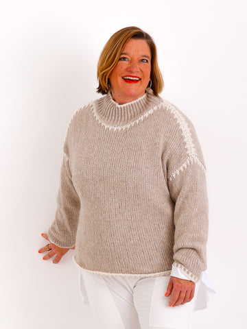 DEBBIE Oversize Pullover - beige