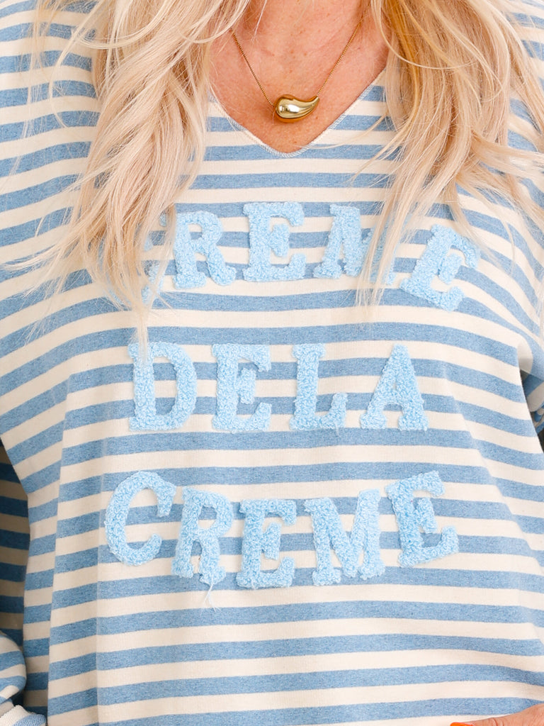 Baumwoll-Sweatshirt SINA.S – Streifen-Look & Print – Gr. 36-44