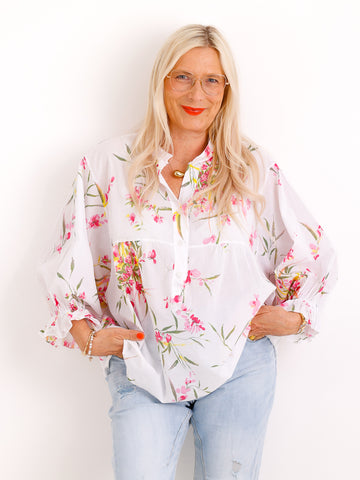 Blumen-Bluse JULE.S – Luftiger Baumwoll-Traum – Gr. 38 bis 44/46