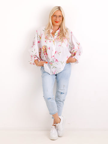 Blumen-Bluse JULE.S – Luftiger Baumwoll-Traum – Gr. 38 bis 44/46