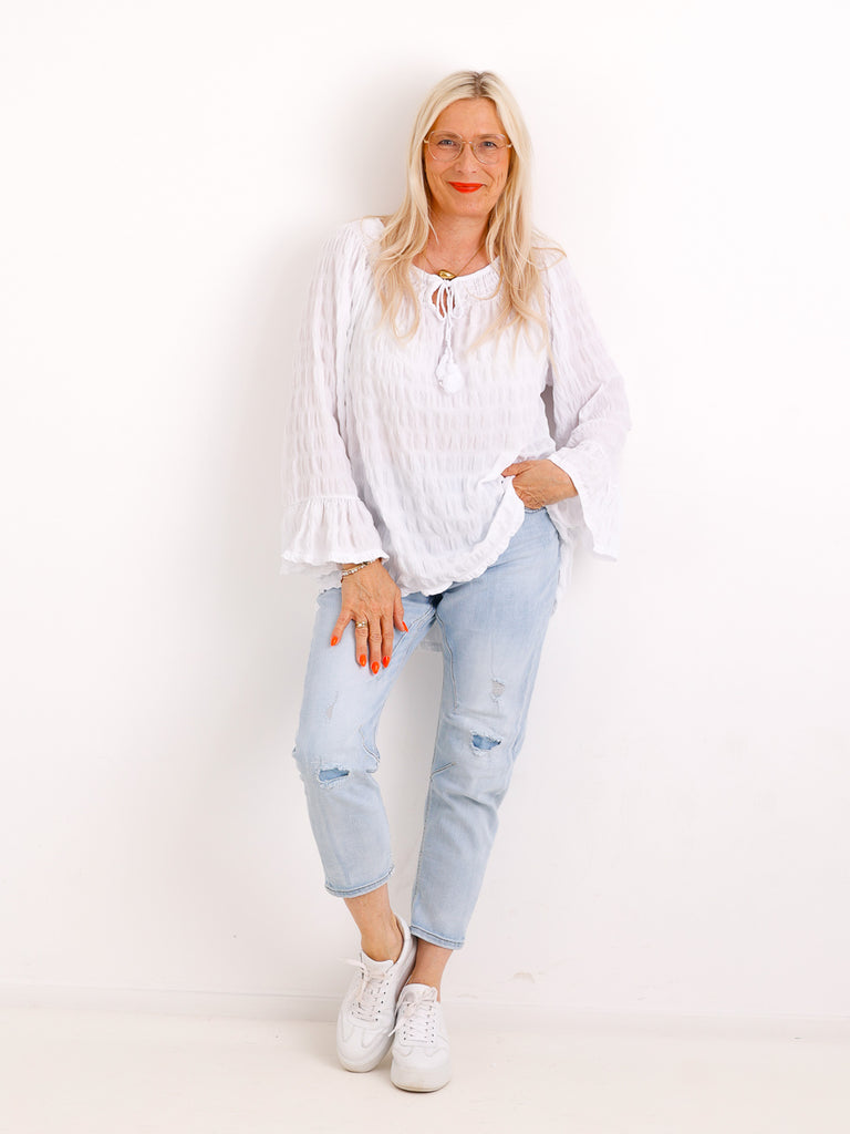 Crinkle-Tunika LOLA.S – Romantische Volants – Gr. 36-44/46