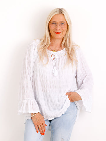 Crinkle-Tunika LOLA.S – Romantische Volants – Gr. 36-44/46