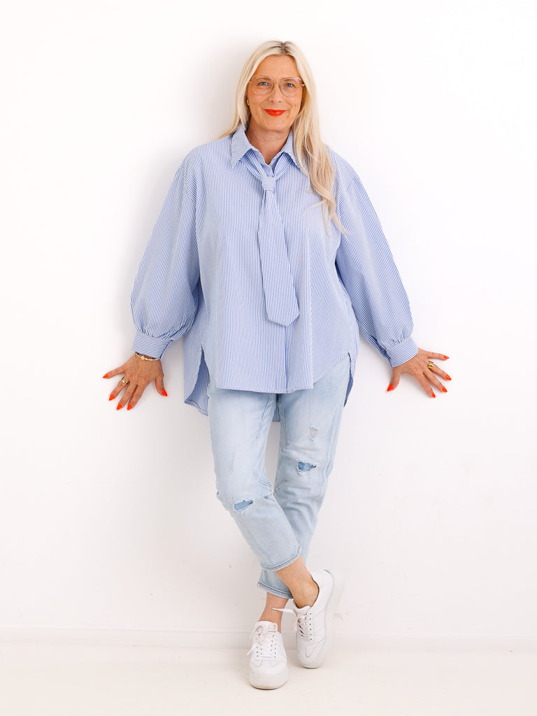 Oversize Bluse MATHILDE.S – gestreift - Baumwolle – Gr. 38-46