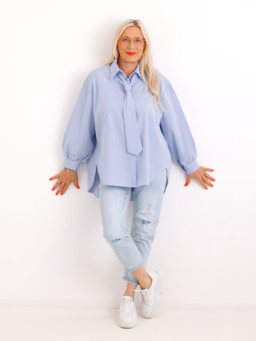 Oversize Bluse MATHILDE.S – gestreift - Baumwolle – Gr. 38-46