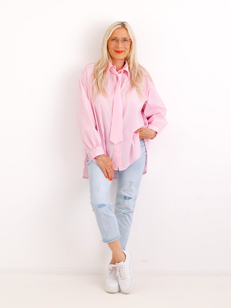 Oversize Bluse MATHILDE.S – gestreift - Baumwolle – Gr. 38-46