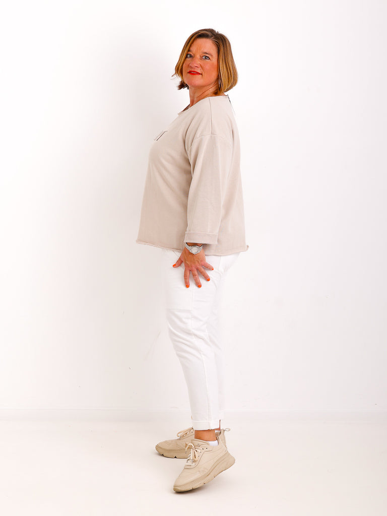 HAPPY Oversize Sweatshirt - beige
