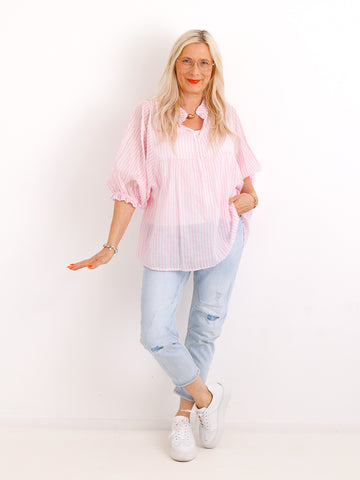 Baumwoll-Tunika BETSY.S – Luftiger Streifen-Look – Gr. 38 bis 46/48