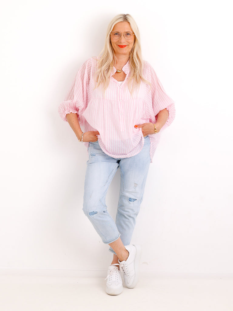 Baumwoll-Tunika BETSY.S – Luftiger Streifen-Look – Gr. 38 bis 46/48