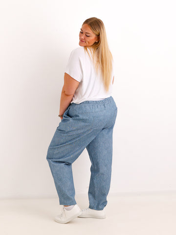 Curvy Size Hose JOREL – Softer Denim-Look im Relaxed Tapered Fit – Gr. 46–54