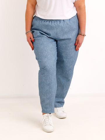 Curvy Size Hose JOREL – Softer Denim-Look im Relaxed Tapered Fit – Gr. 46–54