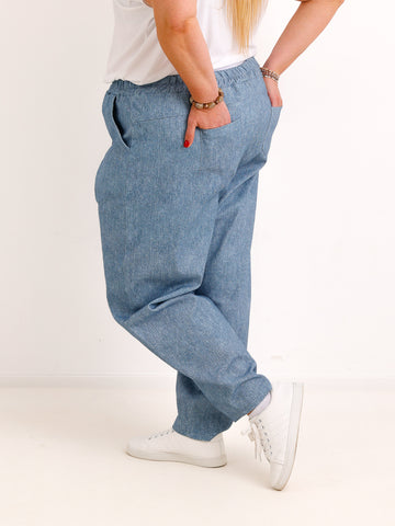 Curvy Size Hose JOREL – Softer Denim-Look im Relaxed Tapered Fit – Gr. 46–54