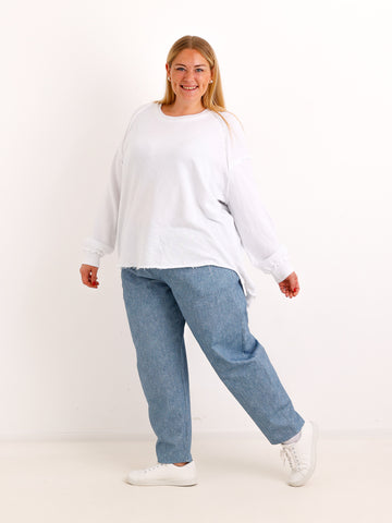 Curvy Size Hose JOREL – Softer Denim-Look im Relaxed Tapered Fit – Gr. 46–54