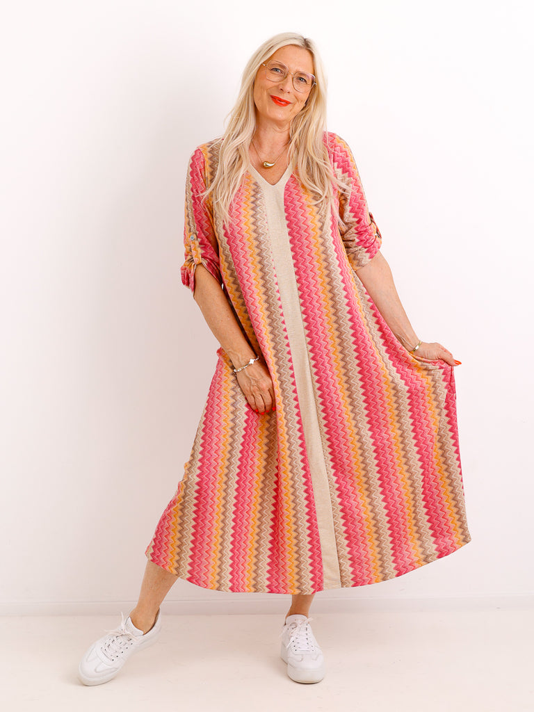 Maxikleid ELSA.S – Edler Zick-Zack-Print & Lurex – Gr. 36-42/44