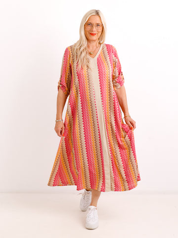 Maxikleid ELSA.S – Edler Zick-Zack-Print & Lurex – Gr. 36-42/44