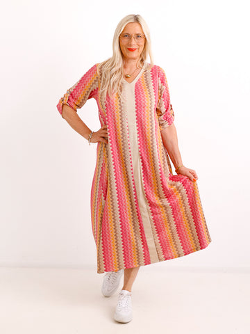 Maxikleid ELSA.S – Edler Zick-Zack-Print & Lurex – Gr. 36-42/44