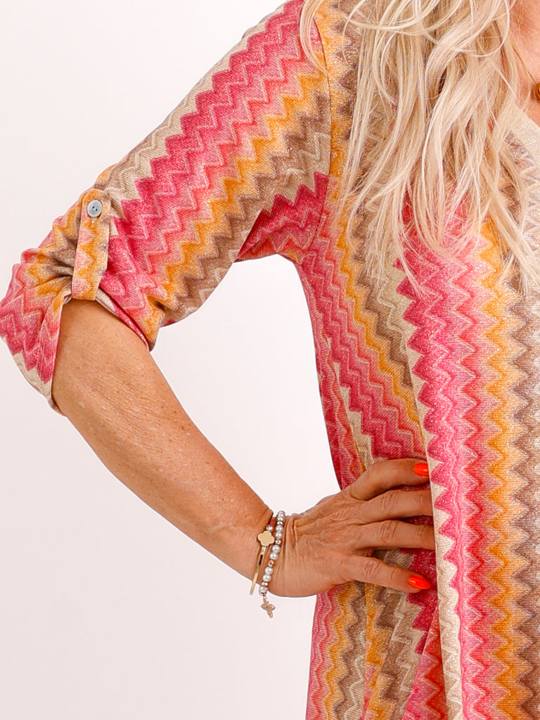 Maxikleid ELSA.S – Edler Zick-Zack-Print & Lurex – Gr. 36-42/44