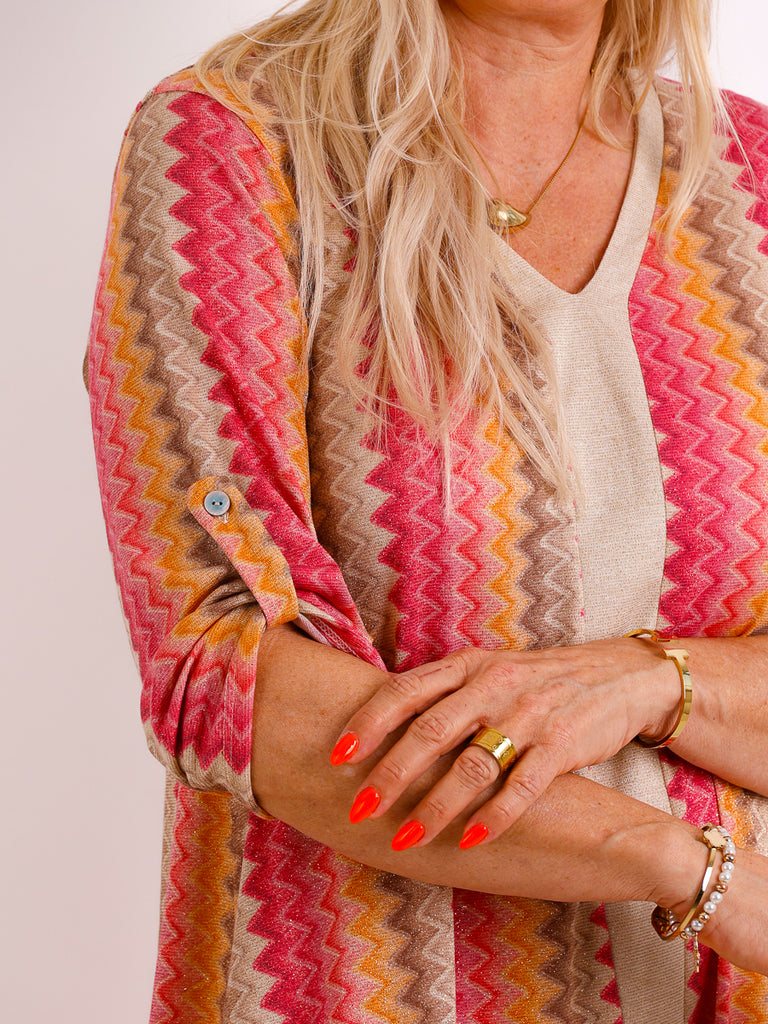 Maxikleid ELSA.S – Edler Zick-Zack-Print & Lurex – Gr. 36-42/44