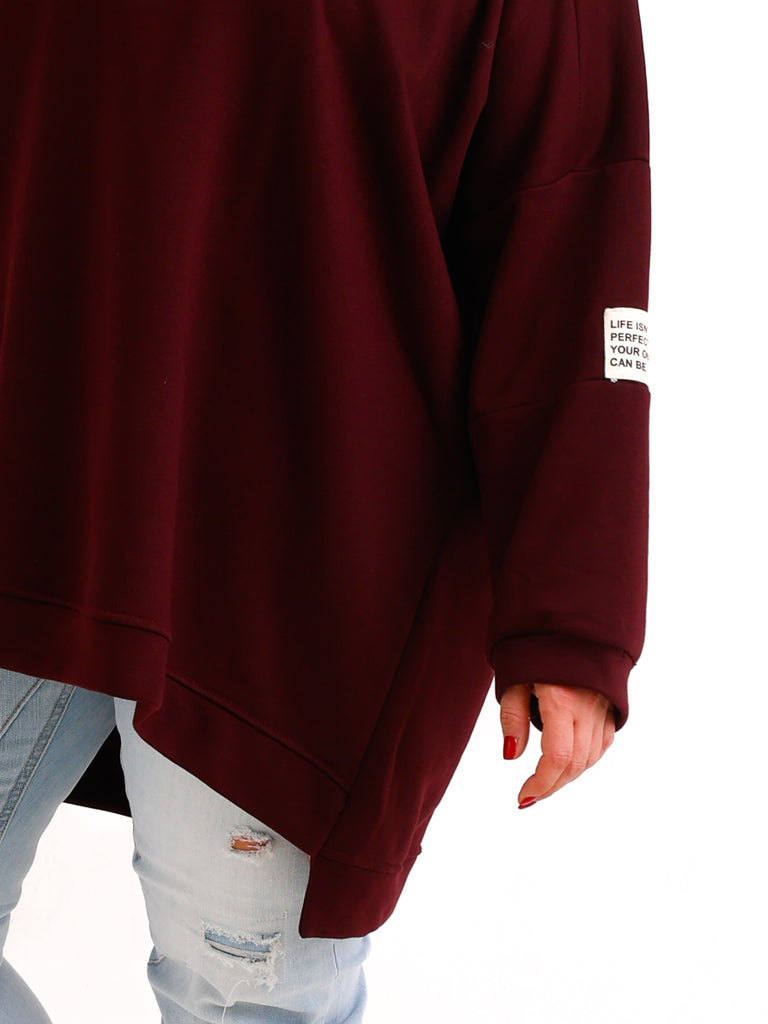 Curvy Size Sweatshirt MAILYS – Extra langer Oversize-Schnitt mit Patch-Details – Gr. 46–56