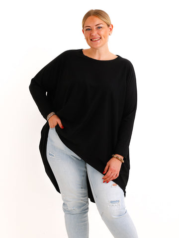 Curvy Size Sweatshirt MAILYS – Extra langer Oversize-Schnitt mit Patch-Details – Gr. 46–56