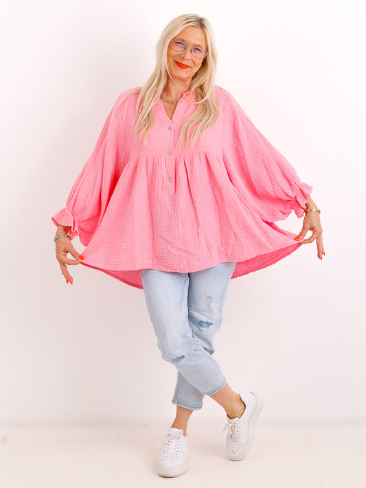 Musselin Oversize Bluse MINA.S – Fledermausärmel – 100% Baumwolle – Gr. 40-50