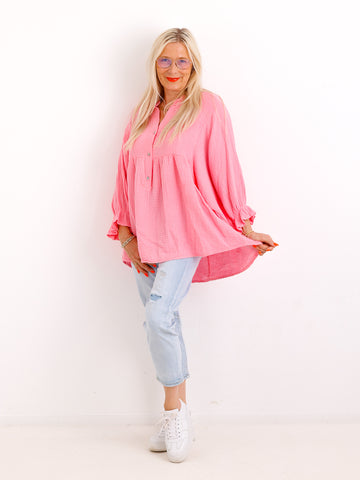 Musselin Oversize Bluse MINA.S – Fledermausärmel – 100% Baumwolle – Gr. 40-50