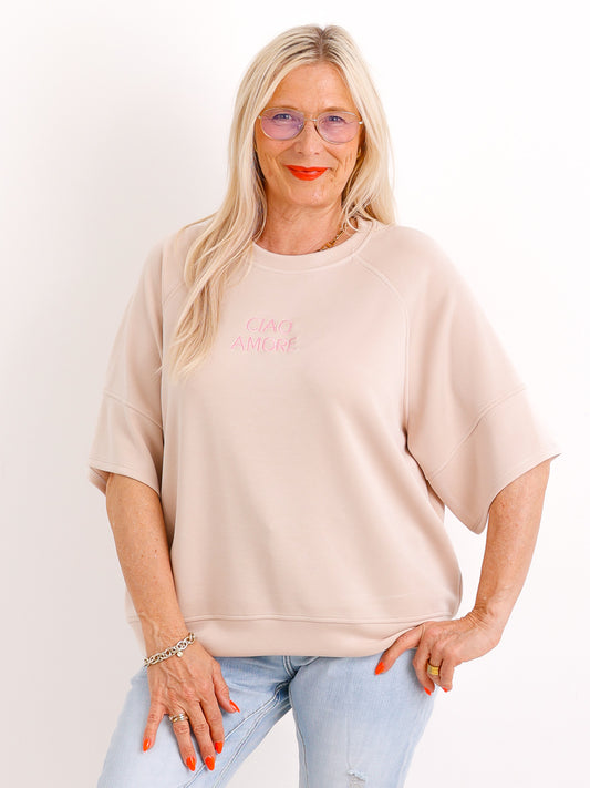 Sweatshirt VANESSA.S – CIAO AMORE Stickerei – Soft-Touch – Gr. 38-42