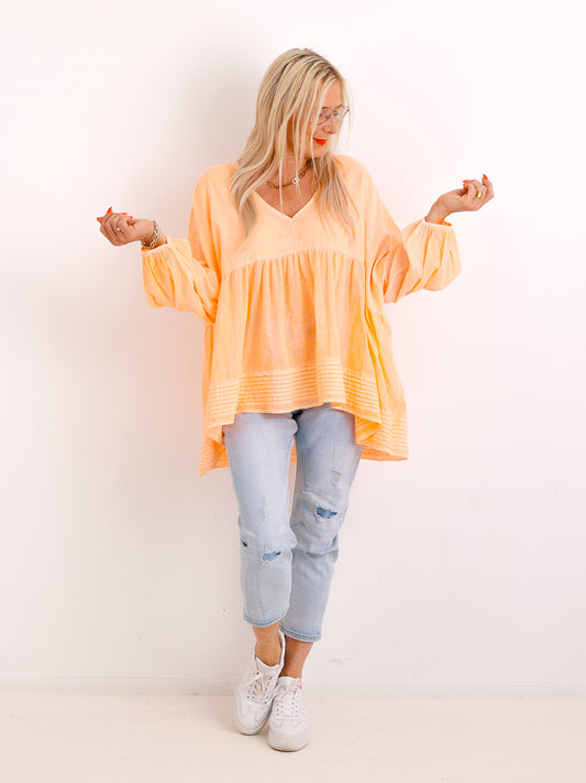 Oversize Tunika FAYE.S – 100% Baumwolle – Semi-transparent – Gr. 36-46