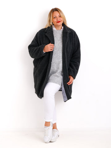 FABIENE Curvy Size Teddy Mantel - verschiedene Farben