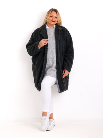 FABIENE Curvy Size Teddy Mantel - verschiedene Farben