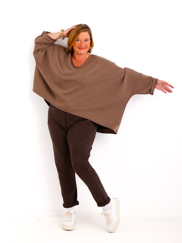 CORINNA Oversize Sweater uni - schoko