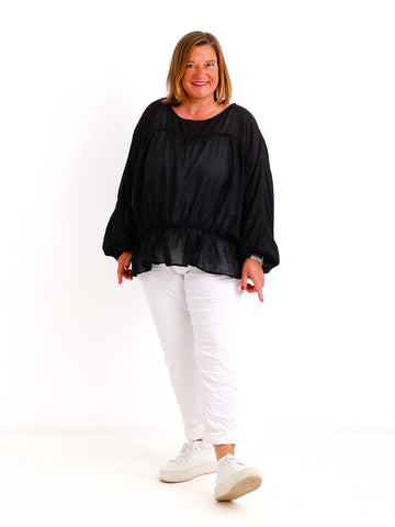 Oversize-Tunika LUNA.S – 100 % Baumwolle – Fledermausärmel – Gr. 38-48