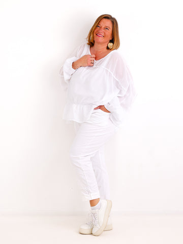 Oversize-Tunika LUNA.S – 100 % Baumwolle – Fledermausärmel – Gr. 38-48