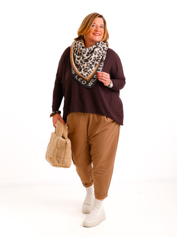 LEO LOVE Dreiecksschal - beige/grau/camel