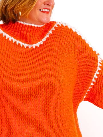DEBBIE Oversize Pullover - orange