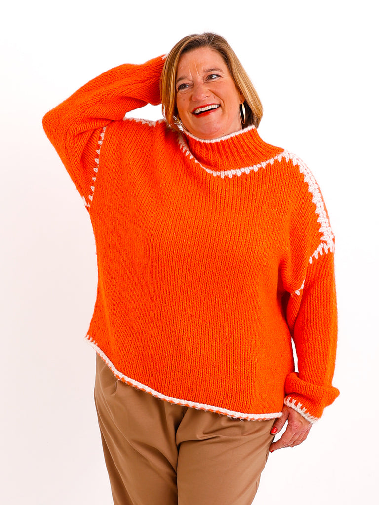DEBBIE Oversize Pullover - orange
