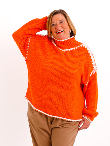 DEBBIE Oversize Pullover - orange