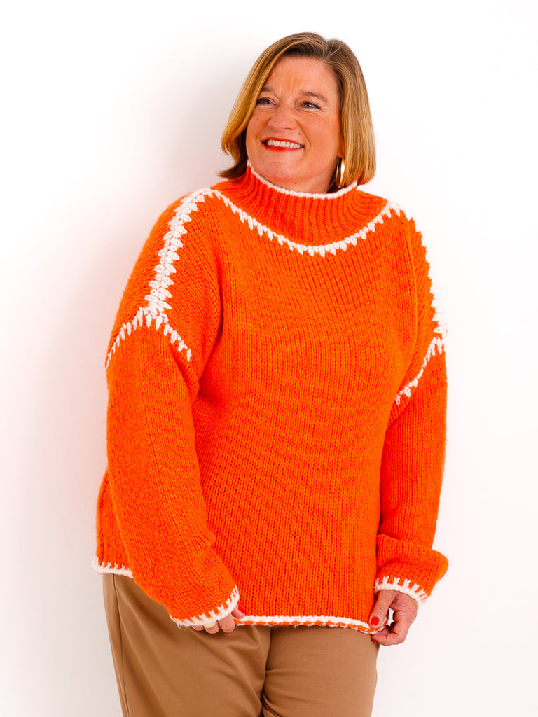 DEBBIE Oversize Pullover - orange