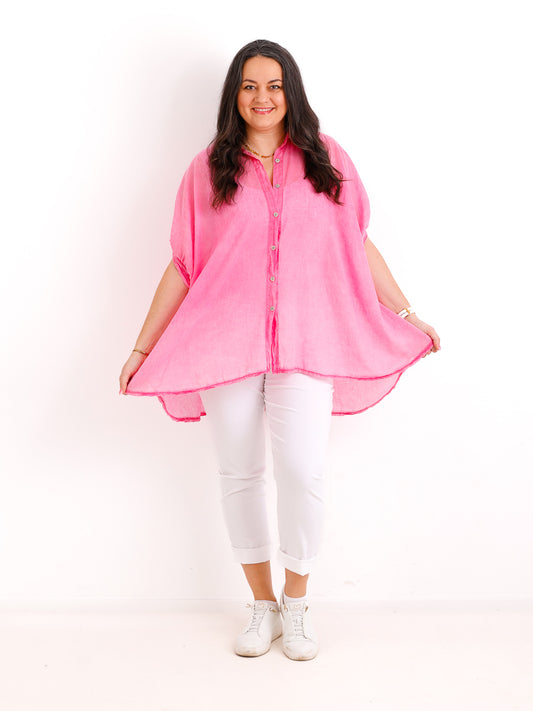 Oversize Baumwoll-Bluse FARINA.S – Semi-transparent  – Gr. 40-50