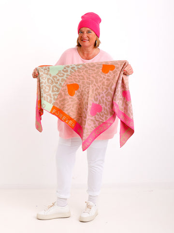 SINA Dreiecksschal  - rosa/pink/orange