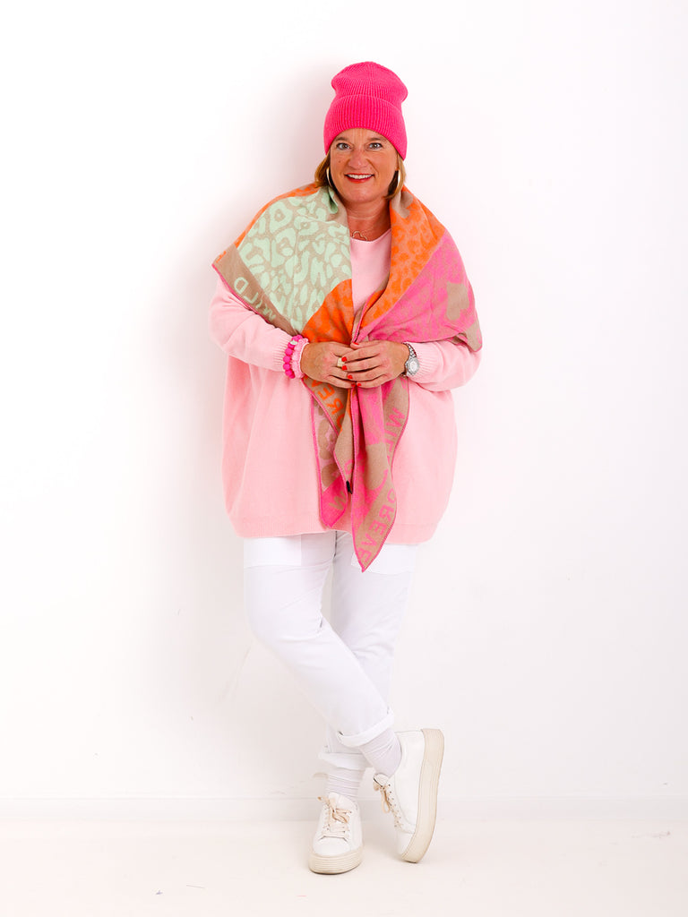 SINA Dreiecksschal  - rosa/pink/orange