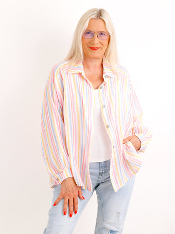 Musselin Oversize Bluse ROSELLA.S - 100% Baumwolle - Gr. 38-46