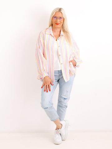 Musselin Oversize Bluse ROSELLA.S - 100% Baumwolle - Gr. 38-46