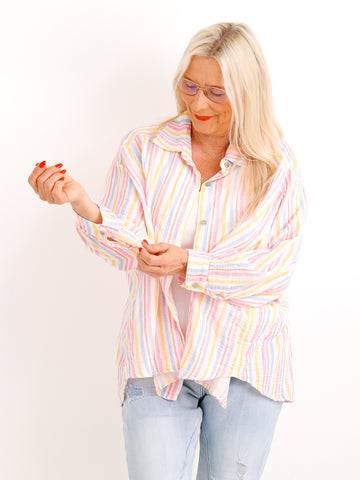 Musselin Oversize Bluse ROSELLA.S - 100% Baumwolle - Gr. 38-46